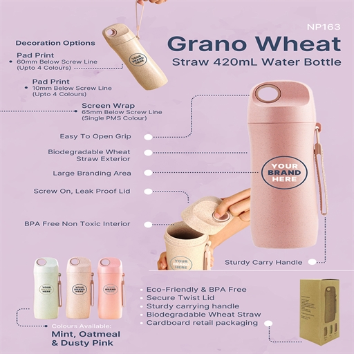 Grano Wheat Straw Water Bottle