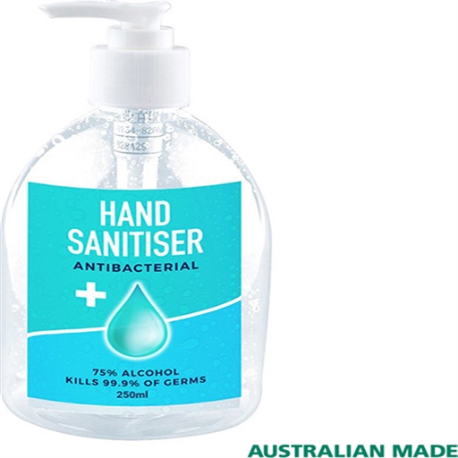 Hand Sanitiser 250ml Round Bottle Made In Australia